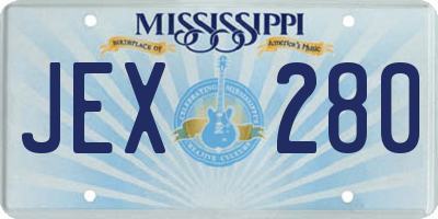 MS license plate JEX280