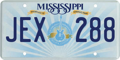 MS license plate JEX288