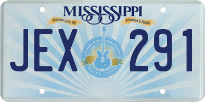 MS license plate JEX291