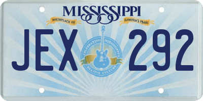 MS license plate JEX292