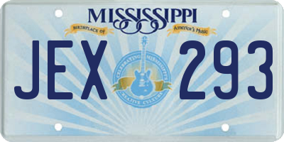 MS license plate JEX293