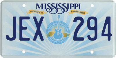 MS license plate JEX294