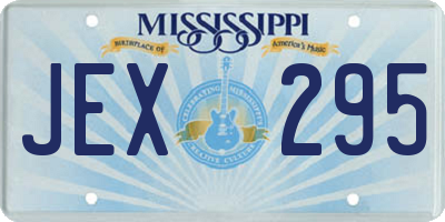MS license plate JEX295