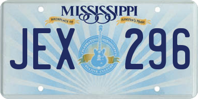 MS license plate JEX296