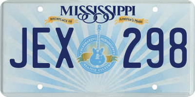 MS license plate JEX298