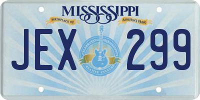 MS license plate JEX299