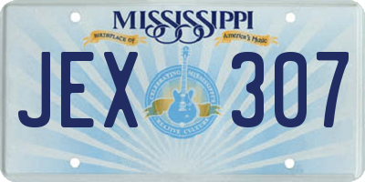 MS license plate JEX307