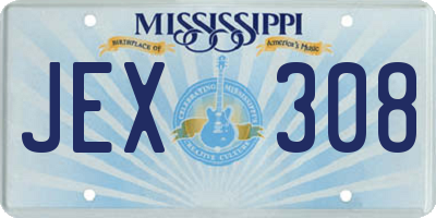 MS license plate JEX308