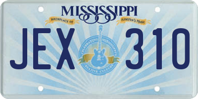 MS license plate JEX310