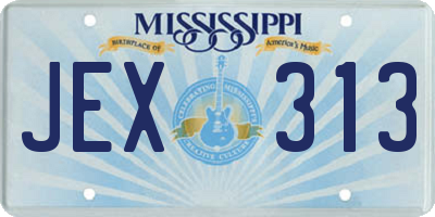 MS license plate JEX313