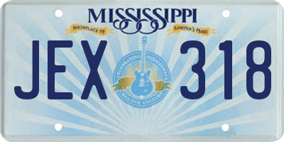 MS license plate JEX318