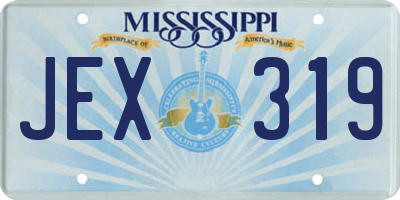MS license plate JEX319