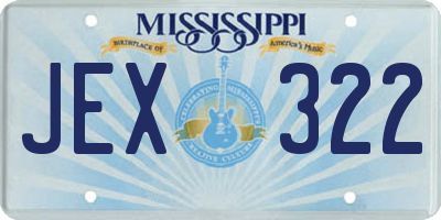 MS license plate JEX322