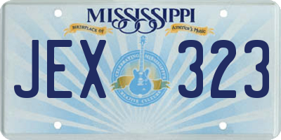 MS license plate JEX323