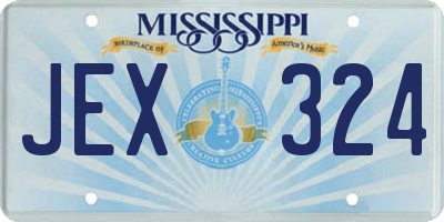 MS license plate JEX324