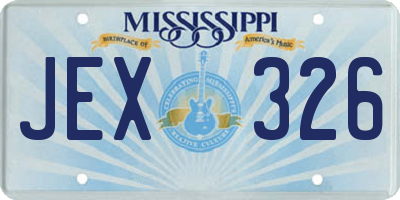MS license plate JEX326