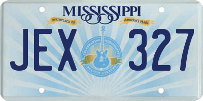 MS license plate JEX327