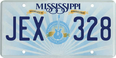 MS license plate JEX328