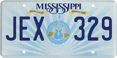 MS license plate JEX329