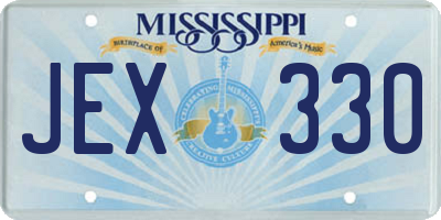 MS license plate JEX330