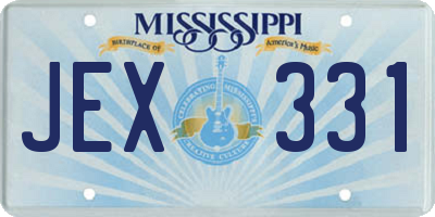 MS license plate JEX331