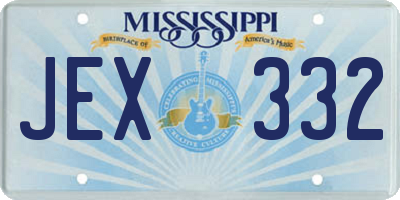 MS license plate JEX332