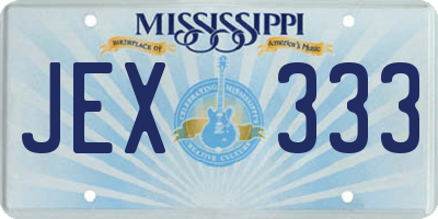 MS license plate JEX333