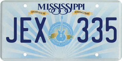 MS license plate JEX335