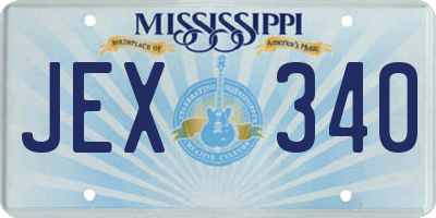 MS license plate JEX340