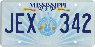 MS license plate JEX342