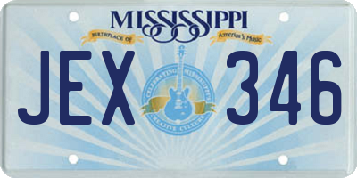 MS license plate JEX346