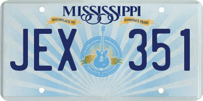 MS license plate JEX351