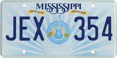 MS license plate JEX354