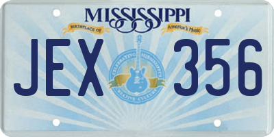 MS license plate JEX356