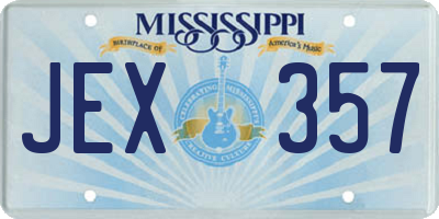 MS license plate JEX357