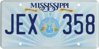 MS license plate JEX358