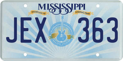 MS license plate JEX363