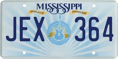 MS license plate JEX364