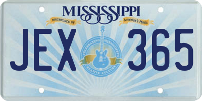 MS license plate JEX365