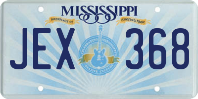MS license plate JEX368