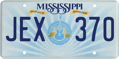 MS license plate JEX370