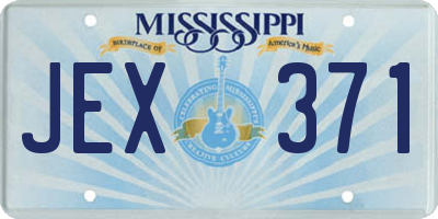 MS license plate JEX371