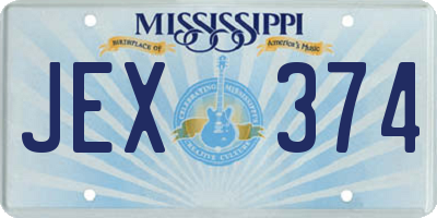 MS license plate JEX374