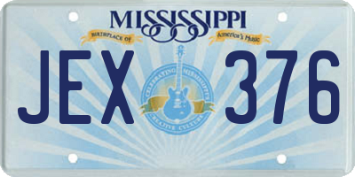 MS license plate JEX376