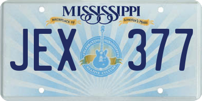 MS license plate JEX377