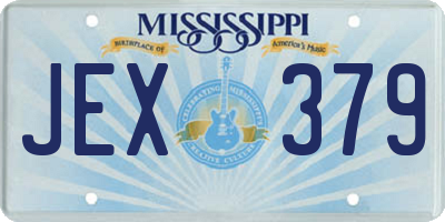 MS license plate JEX379