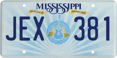 MS license plate JEX381