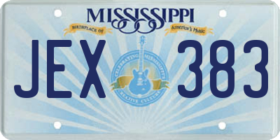 MS license plate JEX383