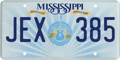 MS license plate JEX385