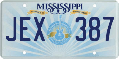 MS license plate JEX387